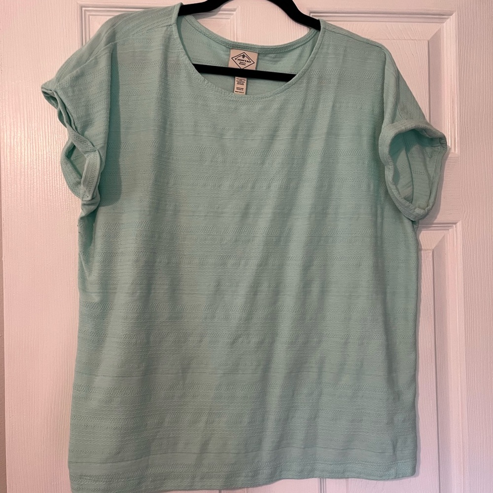 St. John's Bay Green Boxy Short Sleeve T-Shirt